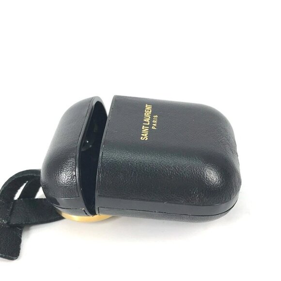 SAINT LAURENT PARIS 635662 logo airpods case key holder Earphone case Black - Picture 12 of 14